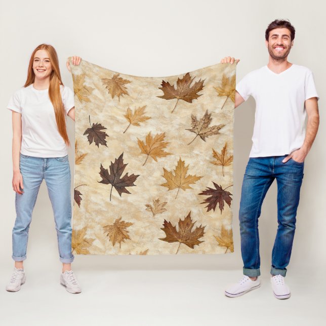 Cobertor De Velo Timeless Botanical Harmony – Leaf in Warm Neutrals (In Situ)