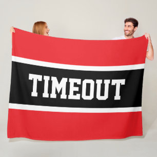 Cobertor De Velo TIMEOUT Diversão Esportivo Vermelho Branco Preto L