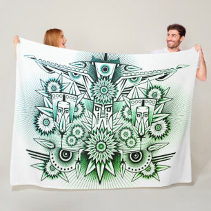 Cobertor De Velo Tint verde Design Tribal