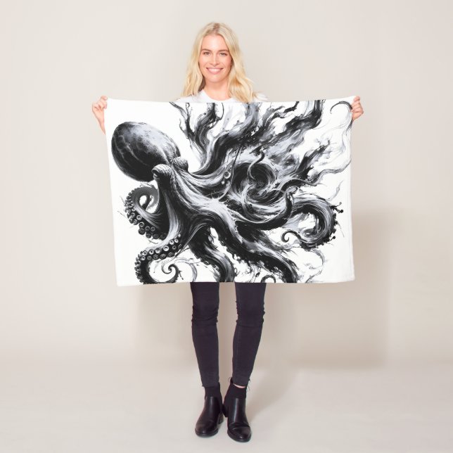 Cobertor De Velo Tinta Abstrata Fluido Polvo Kraken (In Situ)