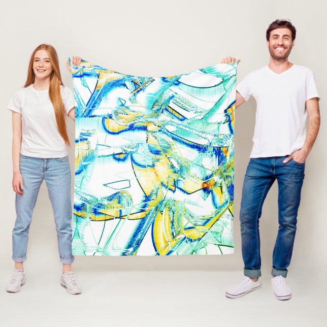 Cobertor De Velo Tinta esvaziada, imagem de manchas cianas amarelas (In Situ)