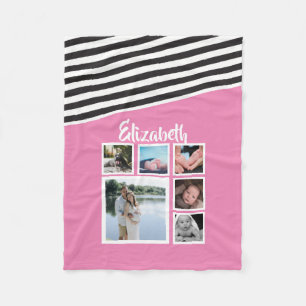 Cobertor De Velo Tinta Personalizada Única, Striped