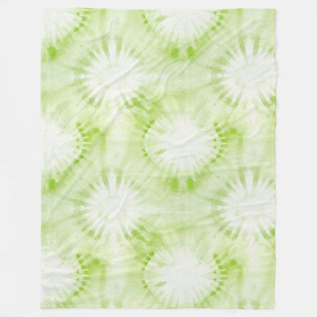 Cobertor De Velo Tinta Verde Limão Verde Tie Dye (Frente)