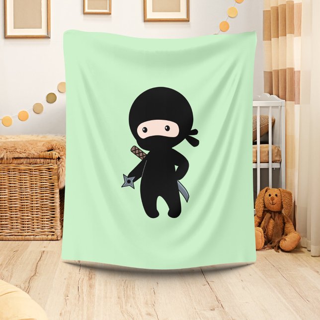 Cobertor De Velo Tiny Ninja A Jogar Estrela Em Verde (Criador carregado)