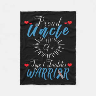 Cobertor De Velo Tio Orgulhoso De Um Guerreiro De Diabetes Tipo 1