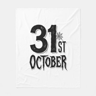 Cobertor De Velo Tipografia de Halloween de 31 de outubro vintage D