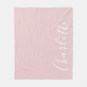 Cobertor De Velo Tipografia de Script Chic Personalizada Girly Pink