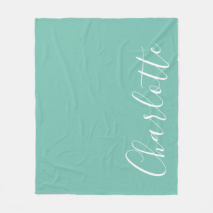Cobertor De Velo Tipografia de Script Chic Personalizada Teal Moder