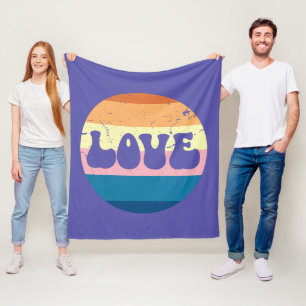 Cobertor De Velo Tipografia Do Amor Com Vintage Sunset Strips