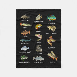 Cobertor De Velo Tipos De Espécies De Peixes Águas frescas Pescador
