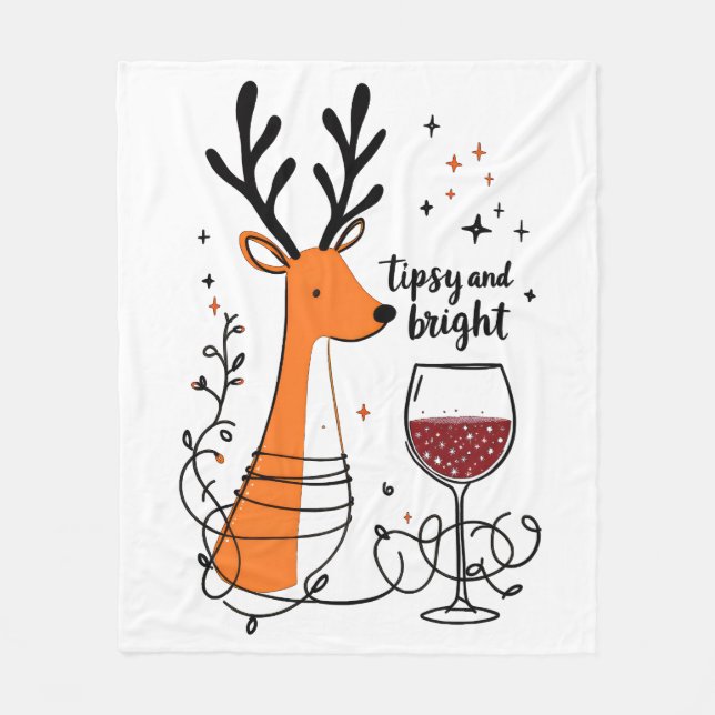 Cobertor De Velo Tipsy and Bright Reindeer  (Frente)