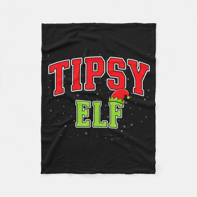 Cobertor De Velo Tipsy Elf Christmas Family Matching Group Xmas  (Frente)