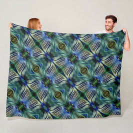 Cobertor De Velo Tiras transversais curvas, em verde e azul