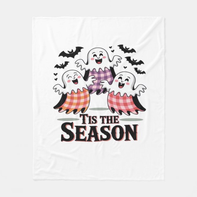 Cobertor De Velo Tis The Season Checkered Halloween (Frente)