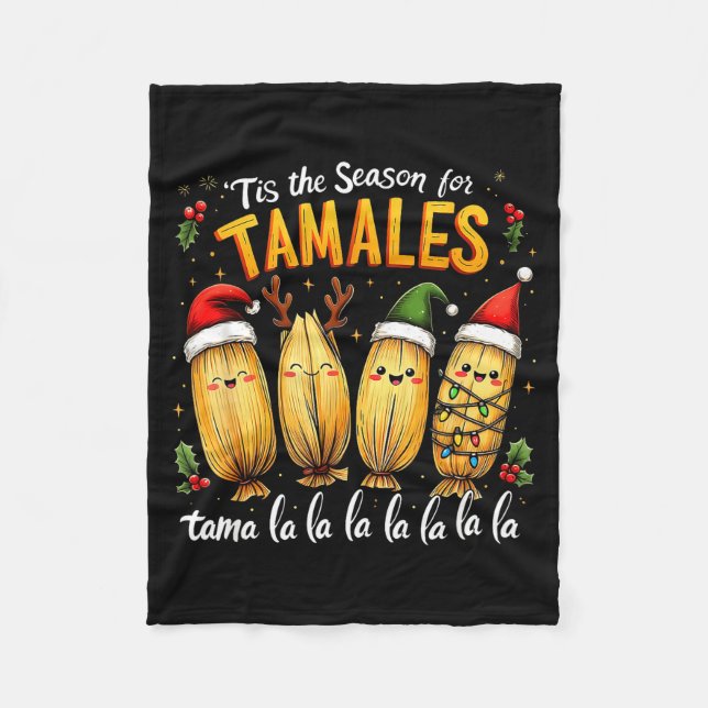 Cobertor De Velo Tis The Season For Tamales Mexican Tamala Christma (Frente)