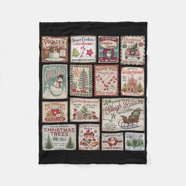 Cobertor De Velo Tis The Season Merry Christmas Holiday Xmas Family (Frente)