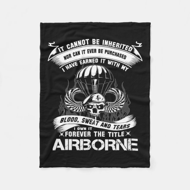 Cobertor De Velo Título "Airborne Army Ranger Vete" (Frente)