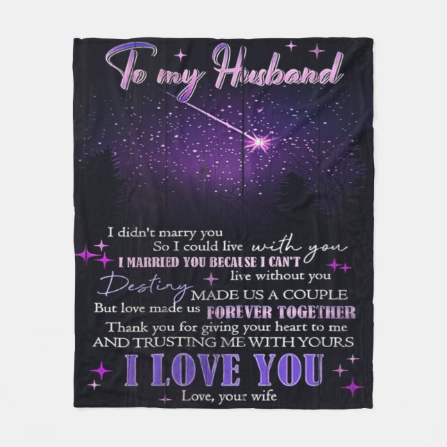 Cobertor De Velo To My Love My Husband | Cute Quotes Gift | (Frente)