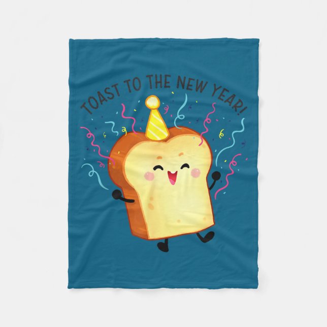 Cobertor De Velo Toast To The New Year Pun  (Frente)