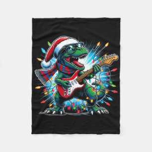 Cobertor De Velo Toca Guitarra Dinossauro Natal Divertido Trex Dino