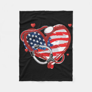 Cobertor De Velo Toda Enfermeira Americana Bandeira Patriótica Usa