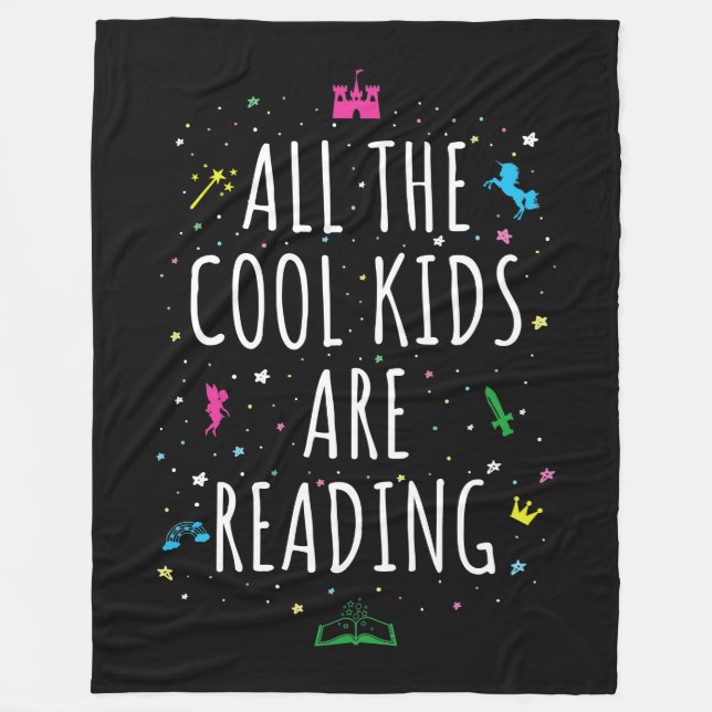 Cobertor De Velo Todas As Crianças Legal Estão Lendo (Frente)