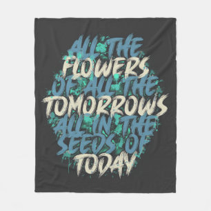 Cobertor De Velo Todas As Flores De Amanhã Streetwear Citação-60197