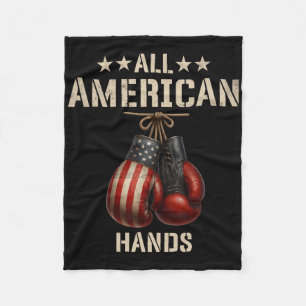Cobertor De Velo Todas as Mãos Americanas Boxando a bandeira Patrió