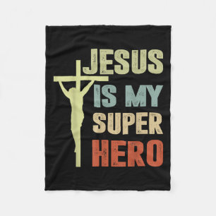 Cobertor De Velo Toddler Jesus É Meu Super Herói Cristão Deus Filho