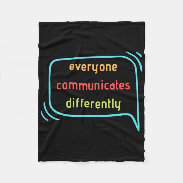 Cobertor De Velo Todos Comunicam Diferentemente Clique (Frente)