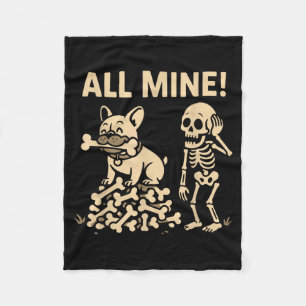 Cobertor De Velo Todos Meus Ossos de Cão de Esqueleto de Halloween