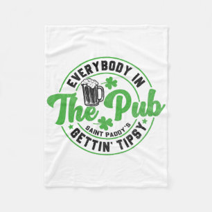 Cobertor De Velo Todos No Pub Ficando Bêbados Engraçado St Patric