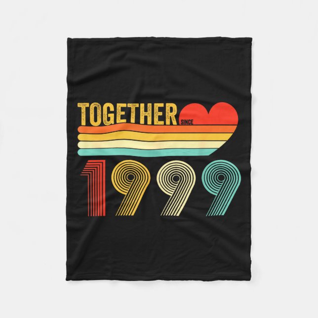 Cobertor De Velo Together Since 1999 Shirt Retro Couple Anniversary (Frente)