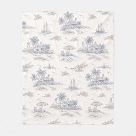 Cobertor De Velo Toile de Jouy Azul Costeira