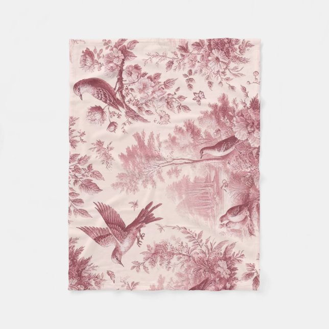 Cobertor De Velo Toile Rosa vintage (Frente)