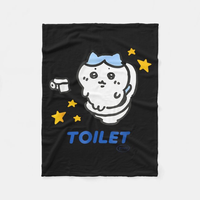 Cobertor De Velo Toilet Time Chikawa Meme Funny Tee  (Frente)
