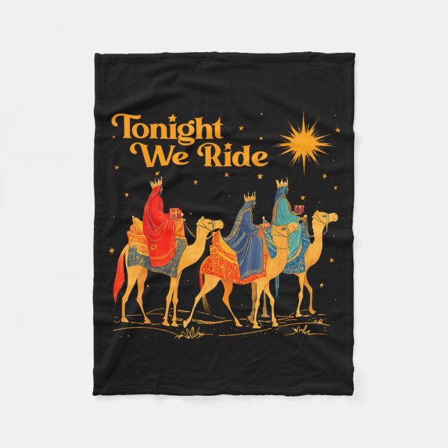 Cobertor De Velo Tonight We Ride Three Wise Christmas Nativity Chri (Frente)