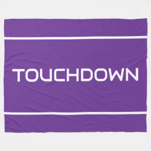 Cobertor De Velo Toque Esportivo TOUCHDOWN Listras de Texto em Roxo