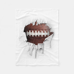 Cobertor De Velo Torn Football White Fleece Blanket