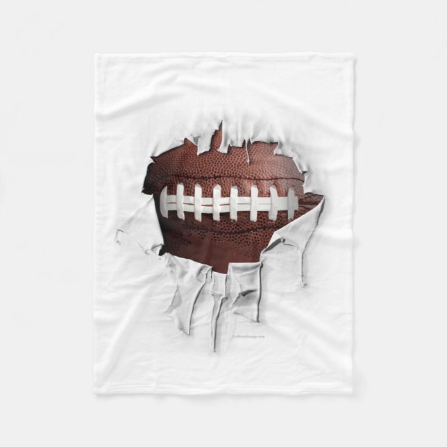 Cobertor De Velo Torn Football White Fleece Blanket (Frente)