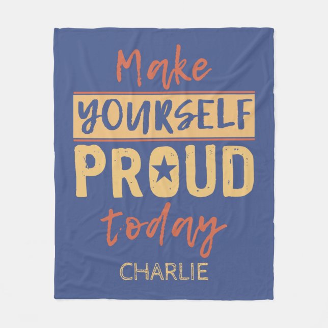 Cobertor De Velo "Torne-se Orgulhoso" nome personalizado fleece cob (Frente)