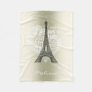 Cobertor De Velo Torre Eiffel & inscrição Paris no coração