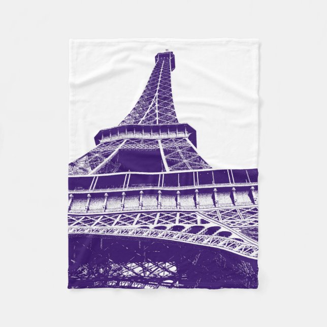 Cobertor De Velo Torre Eiffel roxa (Frente)