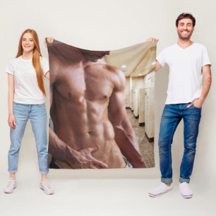 Cobertor De Velo Torso masculino musculoso sem camisa do SlipperyJo