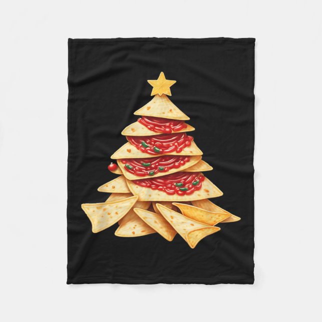 Cobertor De Velo Tortilla Chips E Salsa Árvore De Natal (Frente)