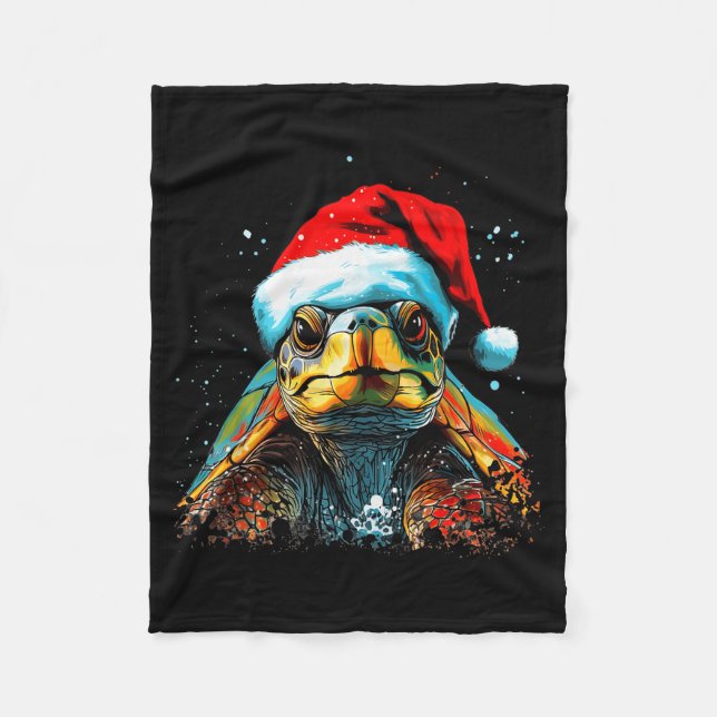 Cobertor De Velo Tortoise Christmas Animal Lovers Men Women Kids Gi (Frente)