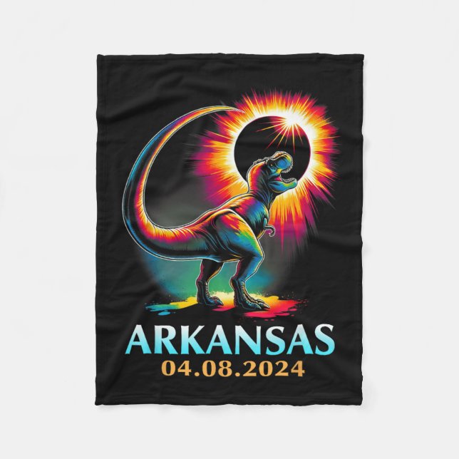 Cobertor De Velo Total do Arkansas Total Solar Eclipse 2024 T Rex D (Frente)
