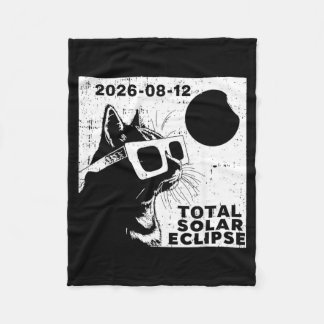 Cobertor De Velo Total Solar Eclipse 2026 Cat Lover