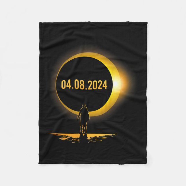 Cobertor De Velo Totalidade 04 08 24 Eclipse Solar Total Engraçado  (Frente)