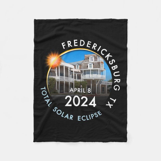 Cobertor De Velo Totalidade do Eclipse Solar Fredericksburg T 2024 (Frente)